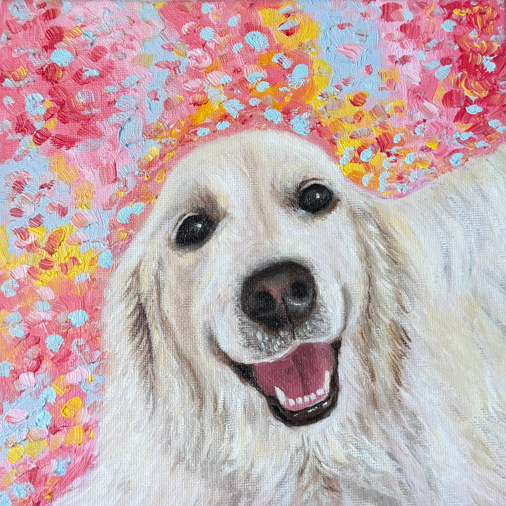 Miss Lemon (Golden Retriever) - Peinture à l'huile sur commande