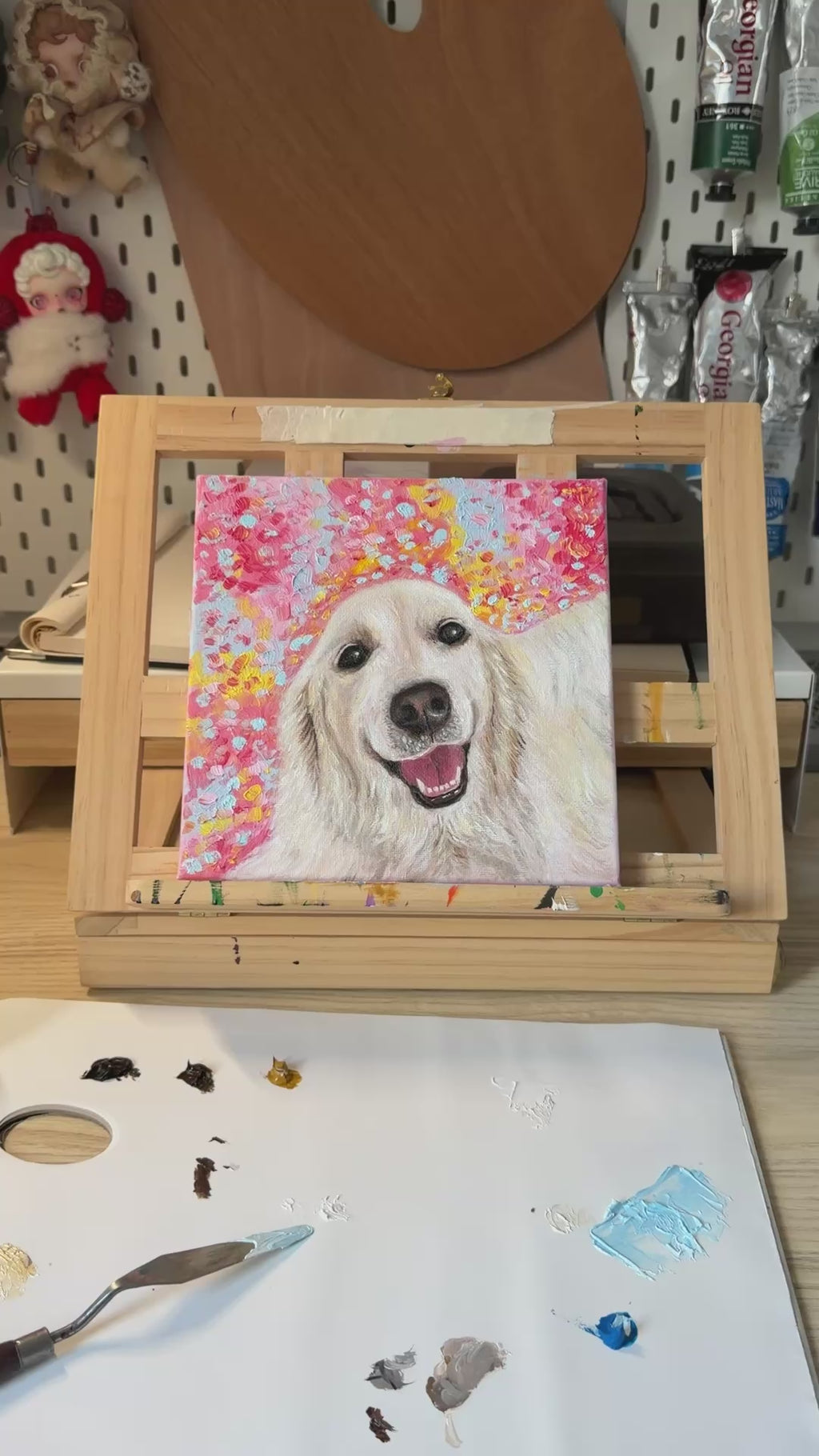Miss Lemon (Golden Retriever) - Peinture à l'huile sur commande